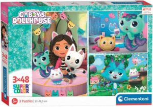 Puzzels | Kinderpuzzels – Gabby’S Dollhouse – 3 Puzzels Van 48 Stukjes – Puzzel – 4+ Jaar Puzzels Puzzels